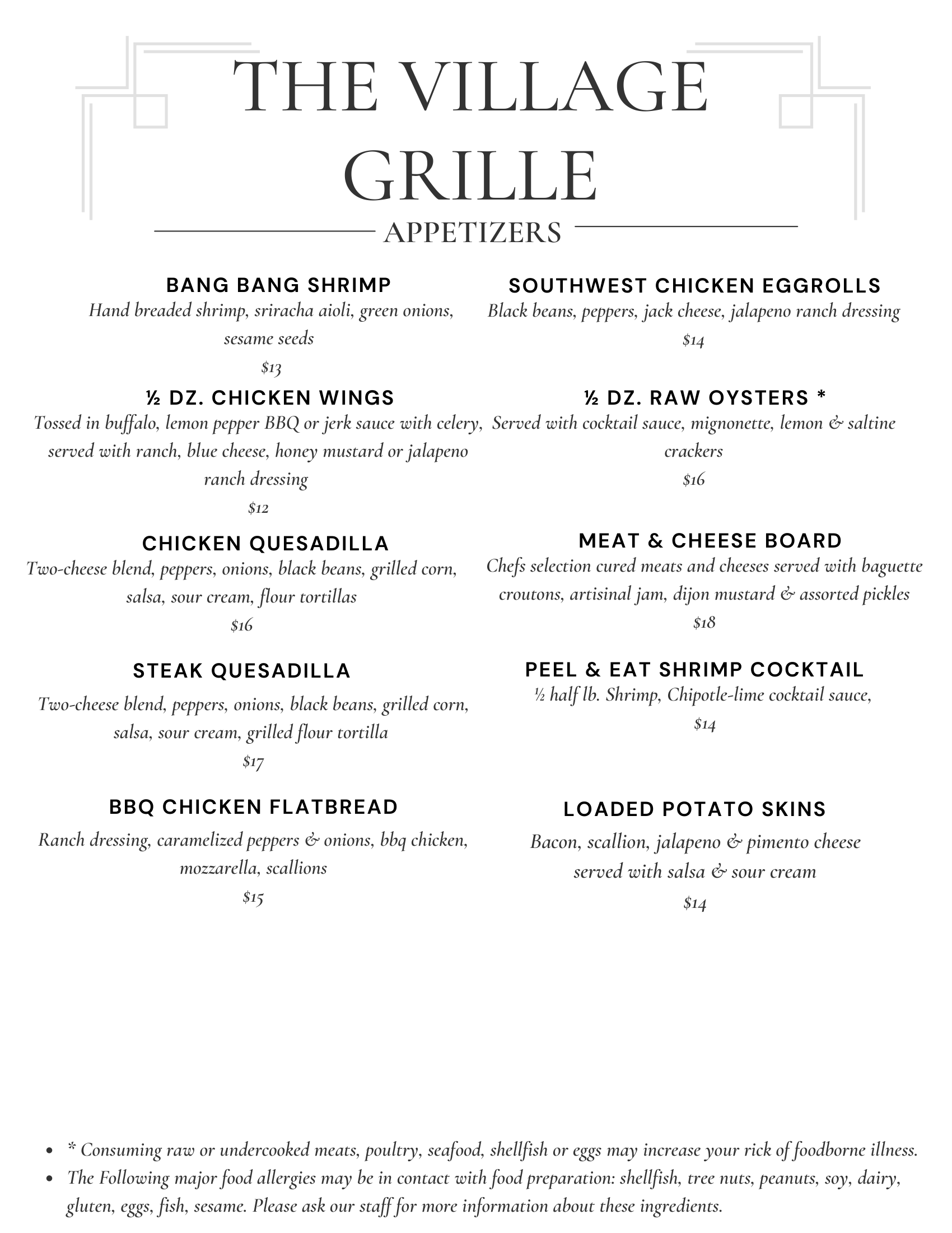 New Lunch Menu Rollout 
