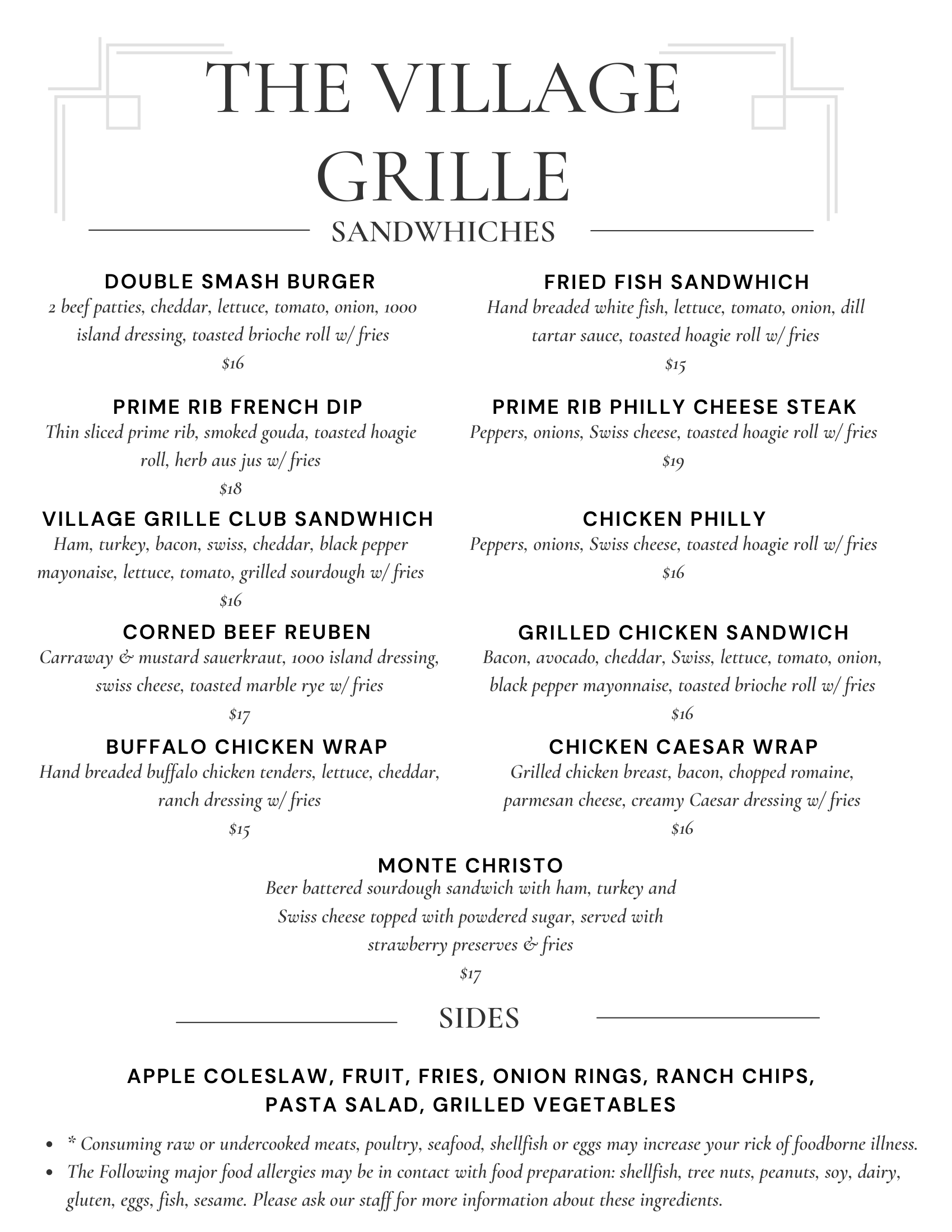 New Lunch Menu Rollout 